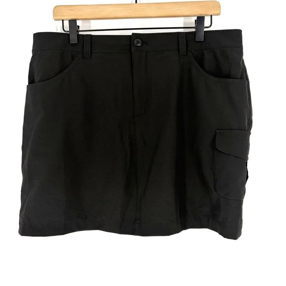 Eddie BauerβSkirt Size 12 Women Gray Cargo Stretch Lined Hiking Pockets Gorpcore